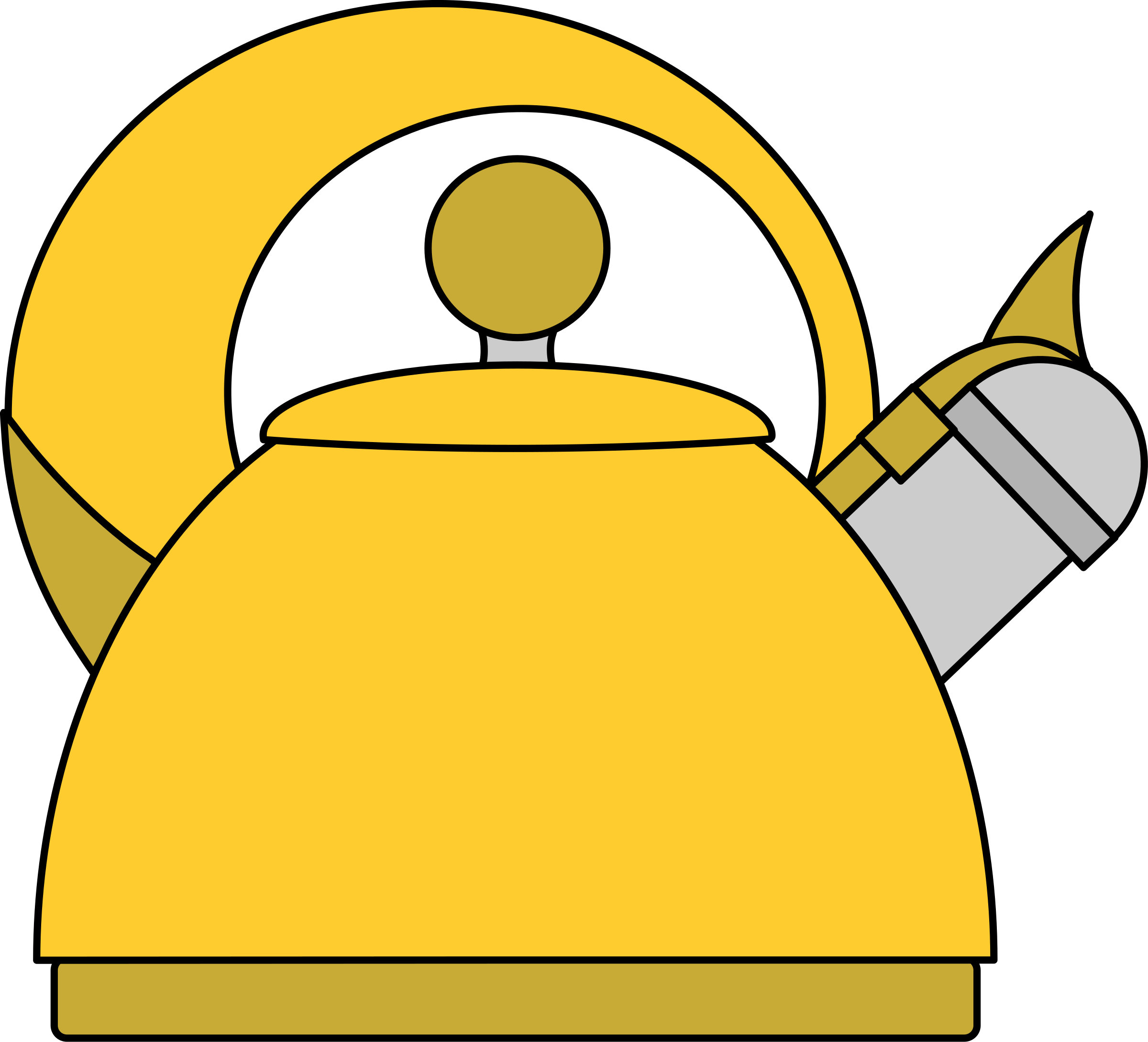 2400x2178 Yellow Teapot Vector Clipart Image