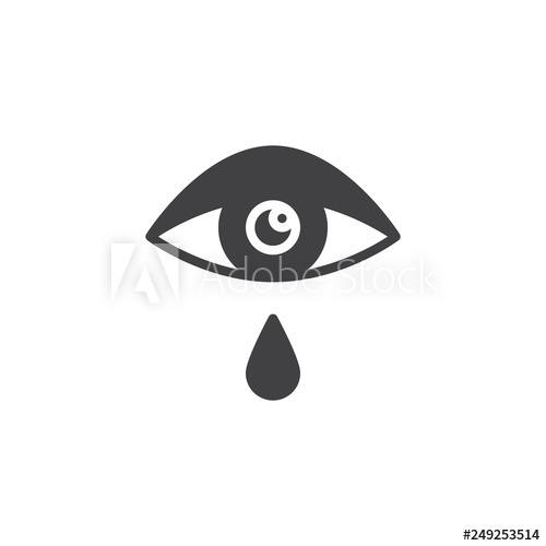 500x500 Allergic Eye Cry, Tear Vector Icon Filled Flat Sign For Mobile