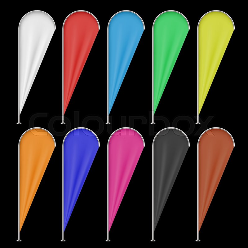 800x800 Set Of Multicolored Teardrop Banner Stock Vector Colourbox