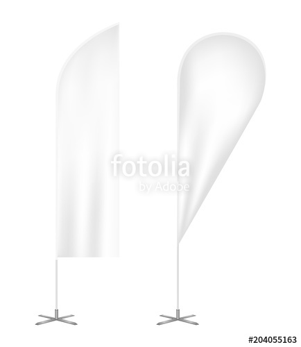 434x500 Vector Blank Outdoor Feather Advertising Promo Bow Flags Waving