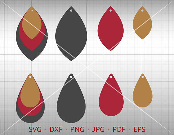 570x445 Stacked Earring Stacked Leaf Tear Drop Pendant