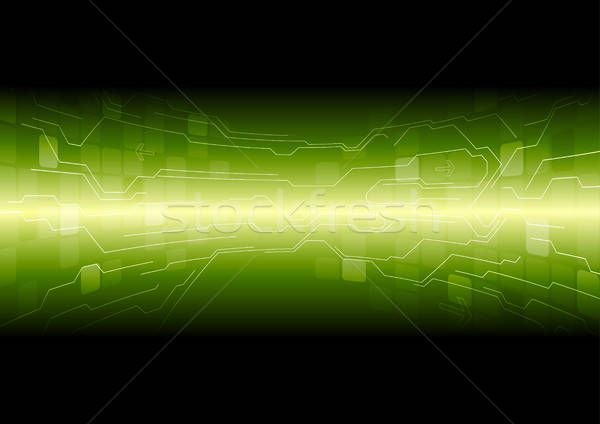 600x424 Tech Green Background With Circuit Board Lines Vector Illustration