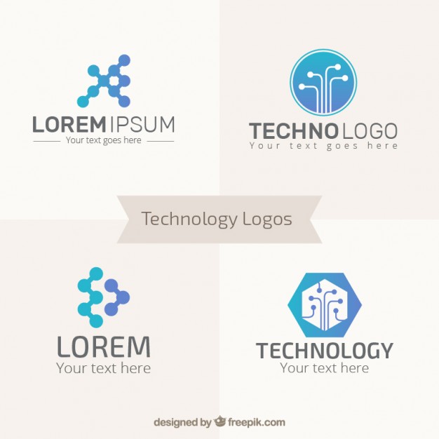 626x626 Blue Technology Logos Vector Premium Download