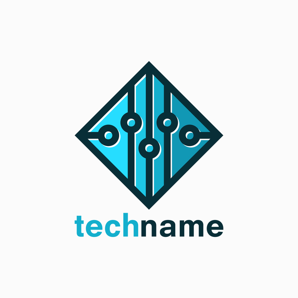 600x600 Tech Logo Vector Free Download