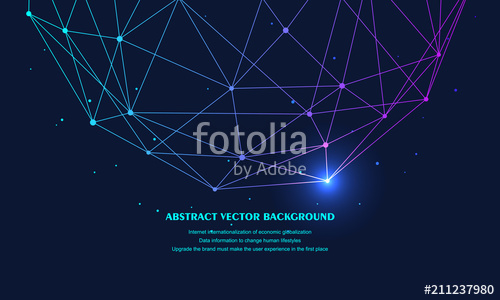 500x300 Low Polygon Mesh Sphere, High Tech Vector Background Illustration