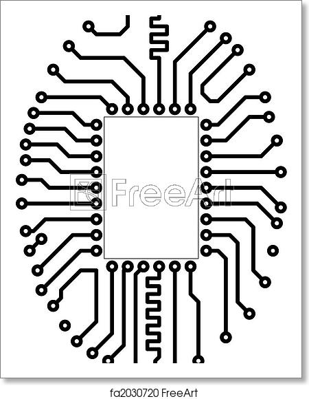 450x580 Free Art Print Of Hi Tech Vector Circuit Board Blank Vignette Hi