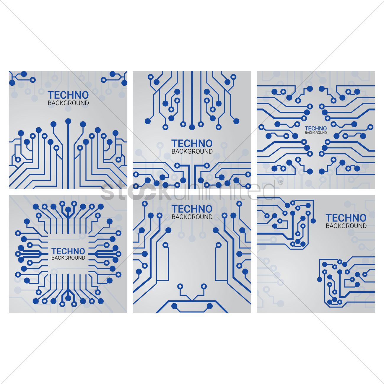Set Of Techno Backgrounds Vector Image 1300x1300 Set Of Techno Backgrounds Vector Image
