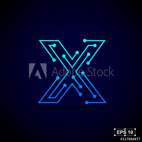 500x500 Letter X Logo Design Template,technology Abstract Dot Connection