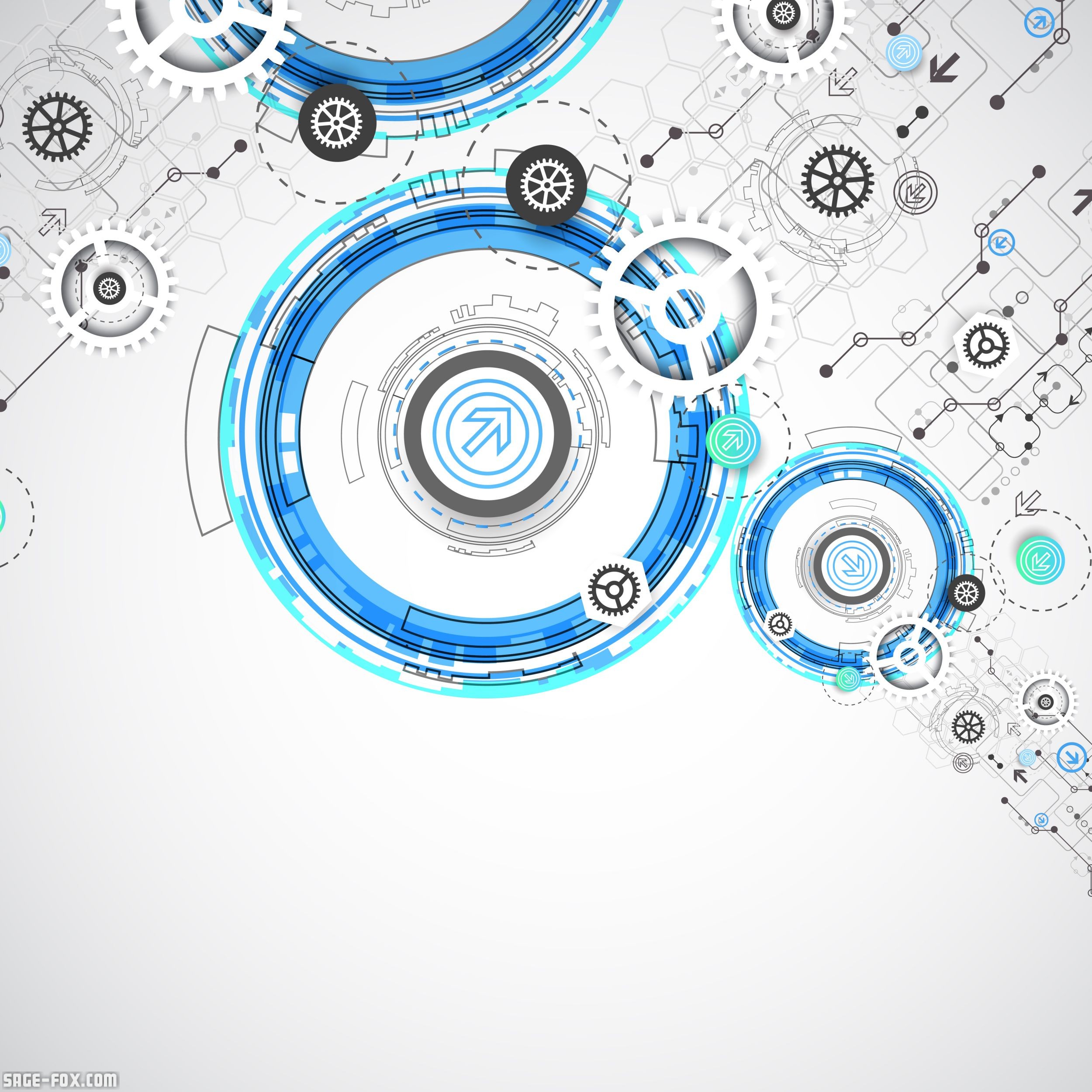 2500x2500 Abstract Digital Communication Technology Background Vector