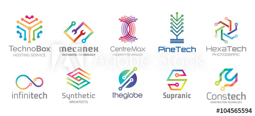 500x228 Technology Logo Design Set