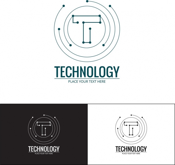 600x567 Technology Logo Sets Spots Connection Style Lettering Design Free