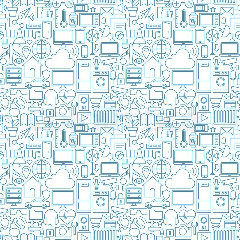 800x800 Thin Line Internet Of Things White Stock Vector Colourbox