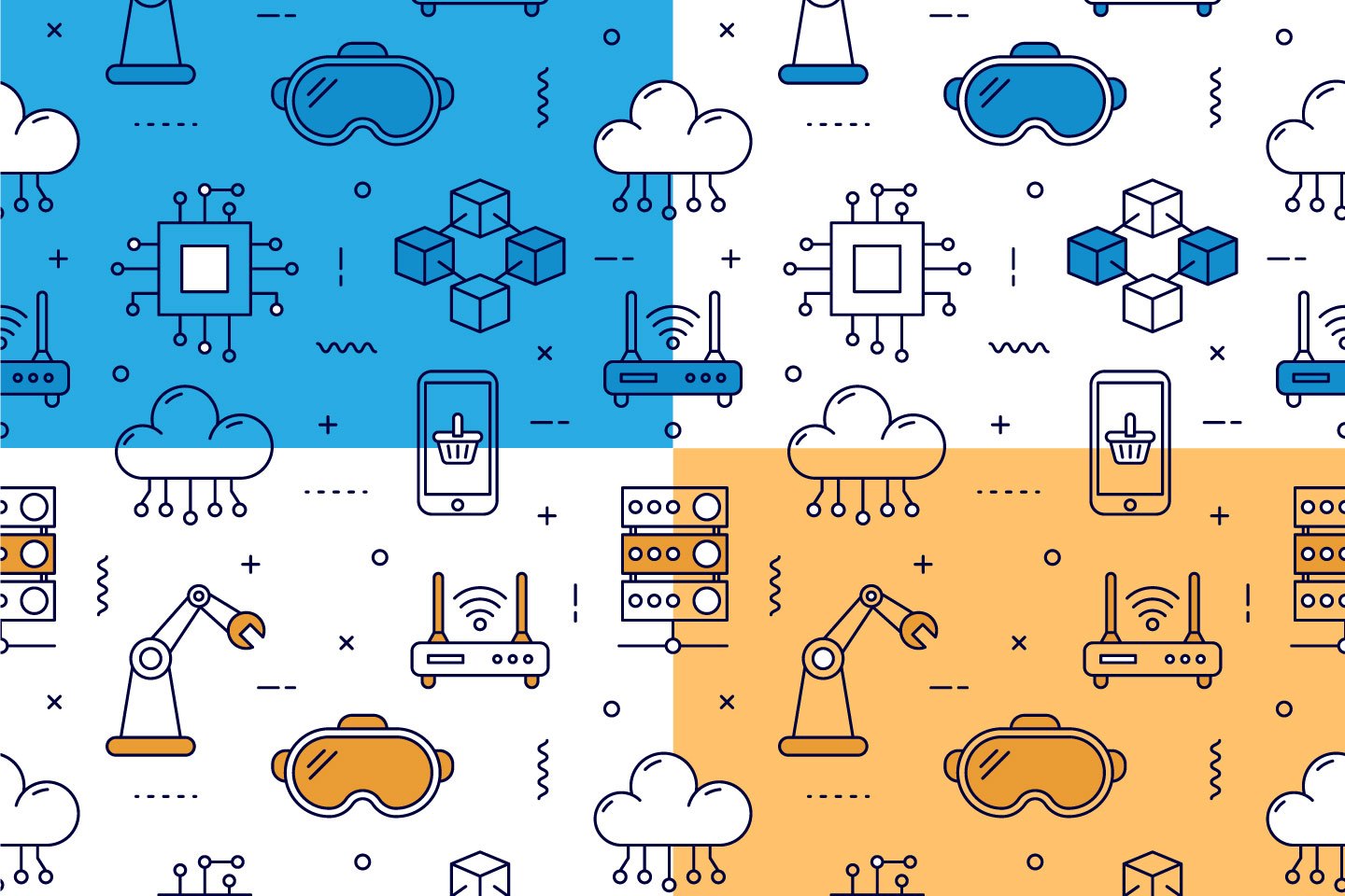 1440x960 Technology Vector Free Seamless Pattern