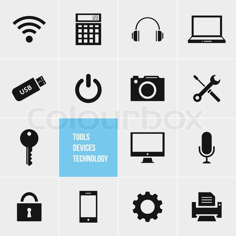 800x800 Tools Devices And Technology Vector Stock Vector Colourbox