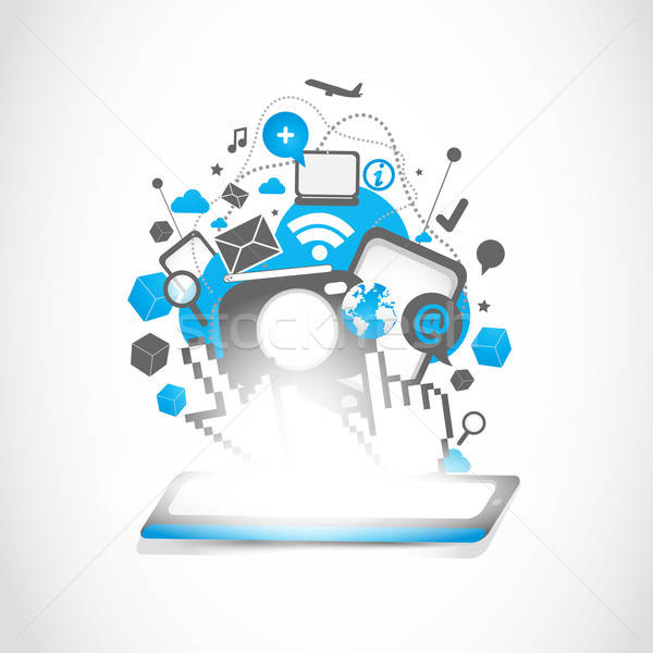 600x600 Business Tablet Pc Technology Vector Illustration Burak