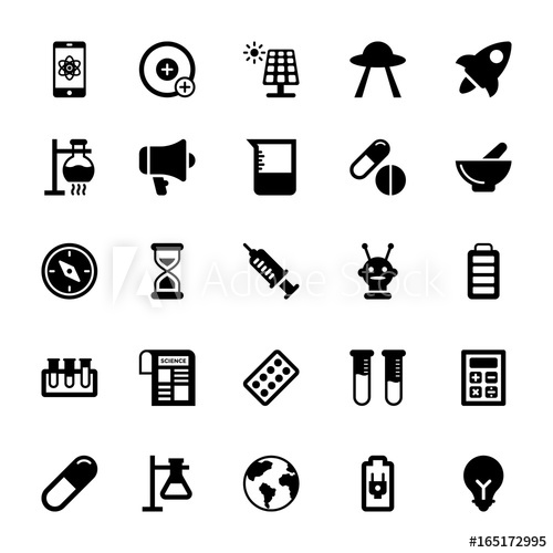 500x500 Science And Technology Glyph Vector Icons