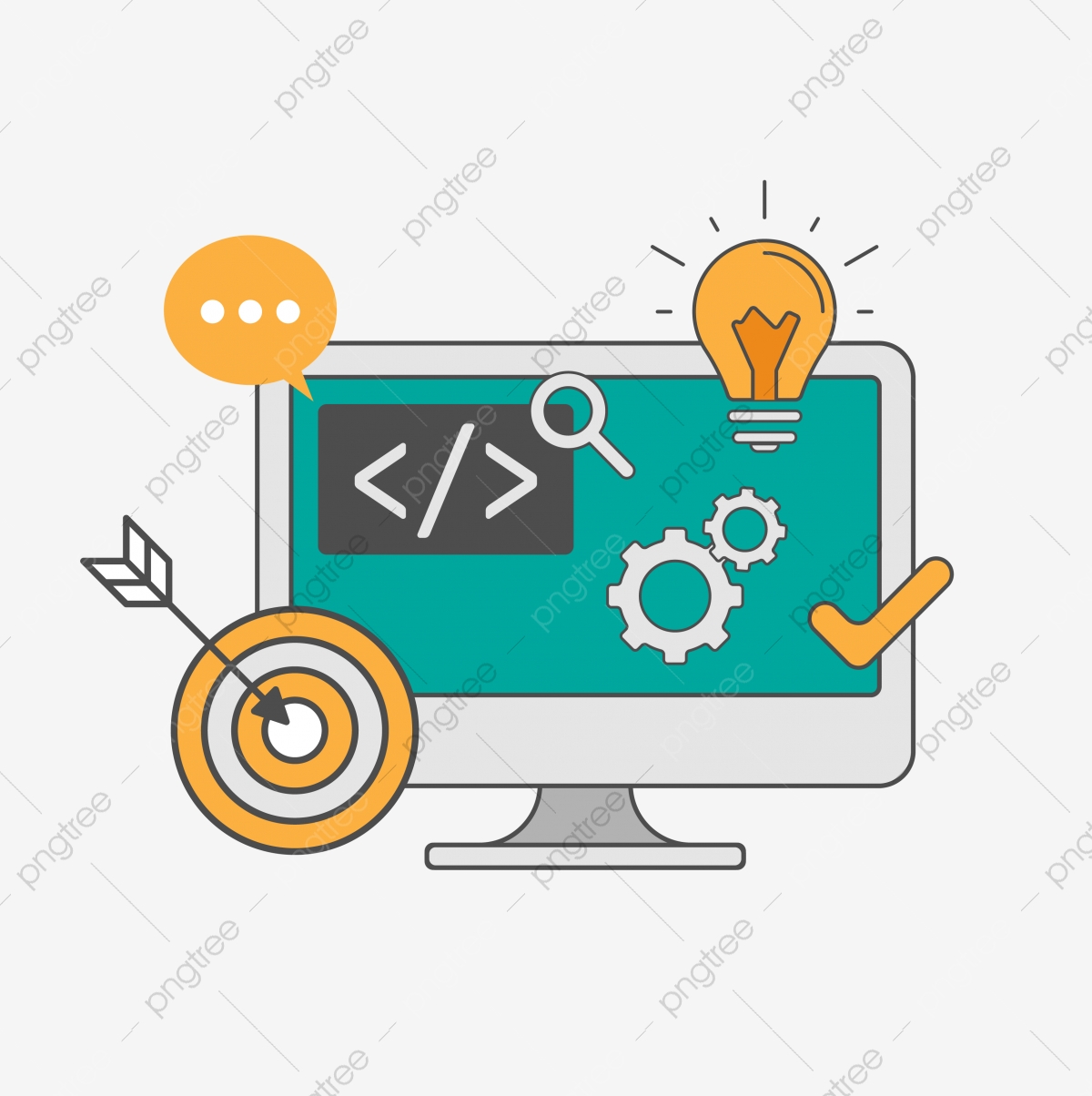 1200x1204 Programming And Web Technology Vector With Computer Illustration