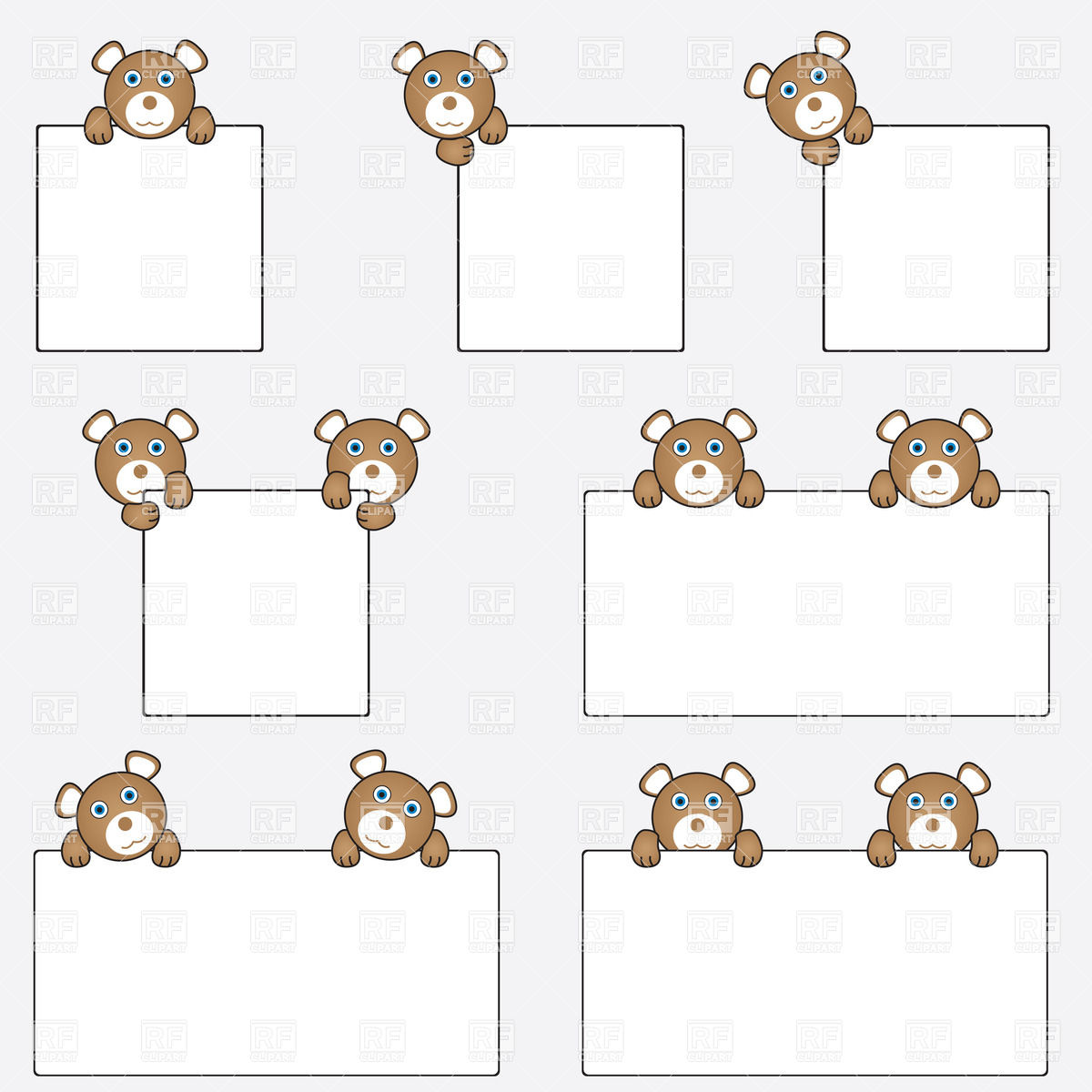 1200x1200 Cute Teddy Bear Holding Blank Banners Vector Image Of Design
