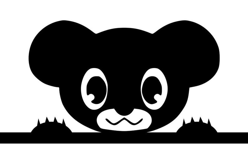 794x529 Peeking Bear Peeking Teddy Bear Silhouette Cutting Etsy