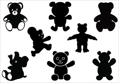 501x351 Teddy Bear Silhouette Clip Art Pack Silhouette Clip Art