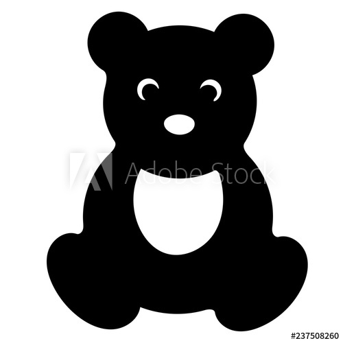 500x500 Teddy Bear Silhouette