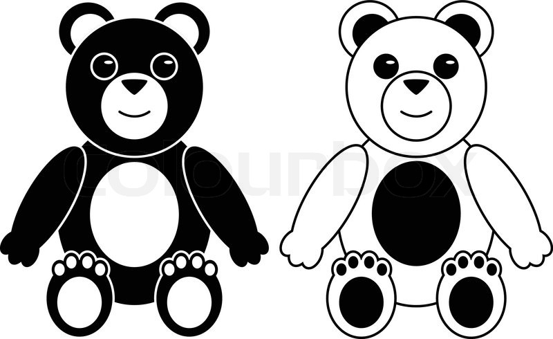 800x490 Two Silhouette Of Teddy Bears Stock Vector Colourbox