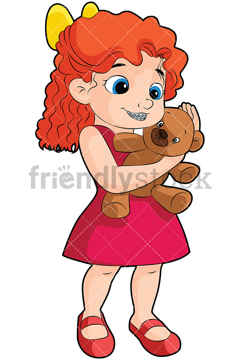 Girl With Braces Holding Teddy Bear Vector Cartoon Clipart 800x1200 Girl With Braces Holding Teddy Bear Vector Cartoon Clipart