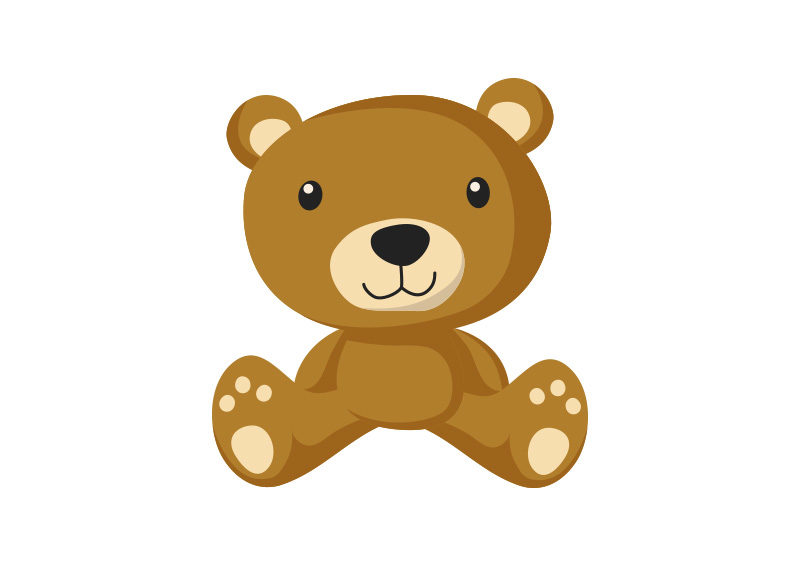 Teddy Bear Flat Vector 800x566 Teddy Bear Flat Vector