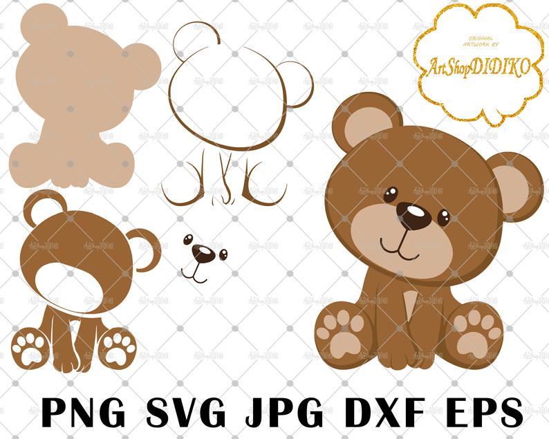794x635 Bear Teddy Bear Bear Vector Bear Dxf Bear Clipart Etsy