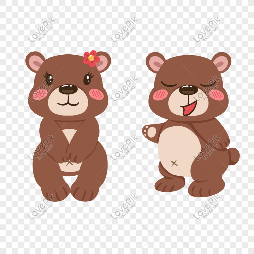 860x860 Two Cute Bears Vector Png Image Picture Free Download