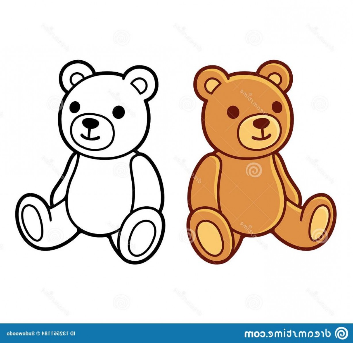 1228x1195 Teddy Bear Drawing Stock Vector Illustration Of Outline Cultracing