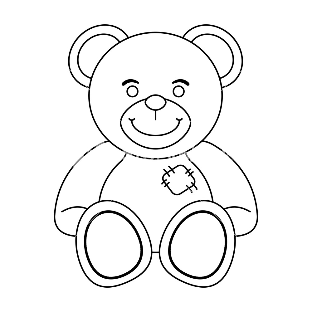 1000x1000 Teddy Bear Toy Isolated Vector Illustration Graphic Design Royalty