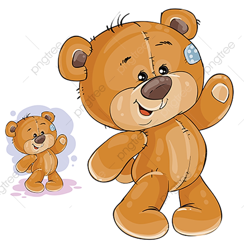 800x800 Vector Clip Art Art Illustration Teddy Bear Waving Its Paw, Bear