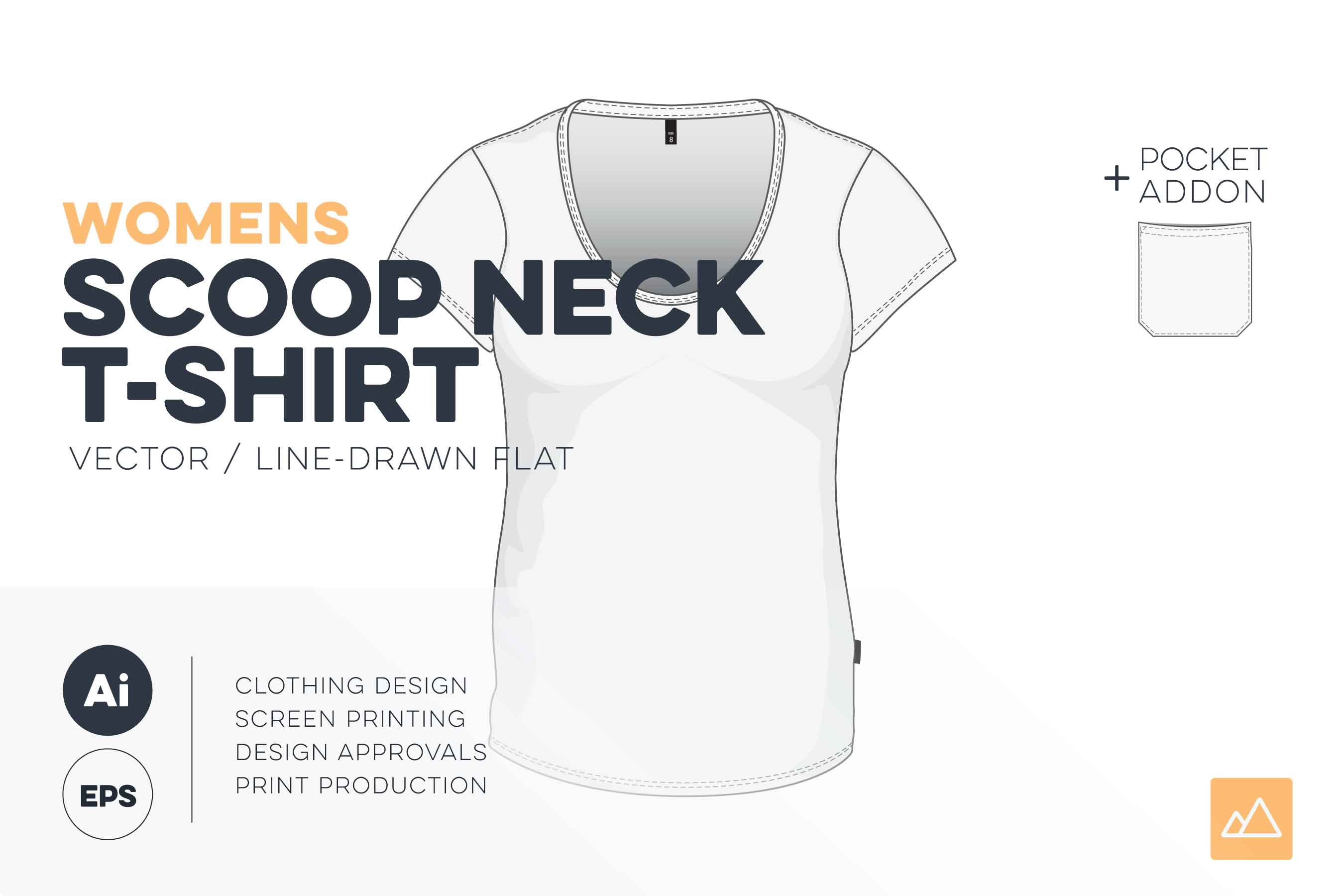2700x1800 Womens Scoop Neck T Shirt Template