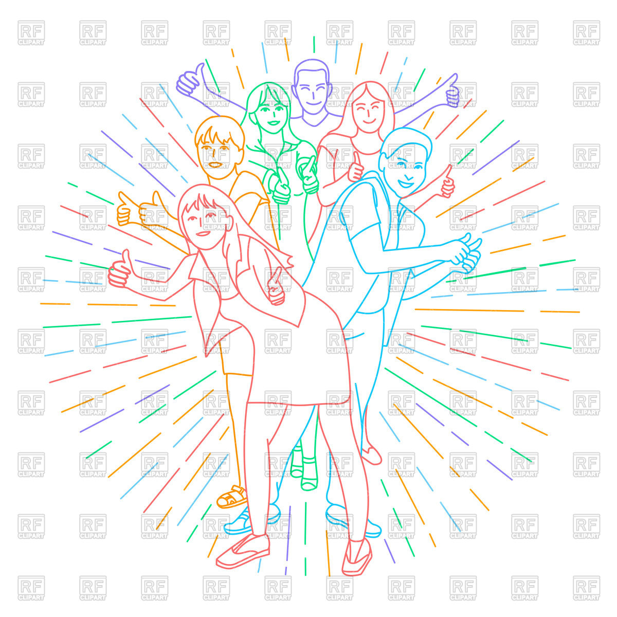 1200x1200 Happy Friends With Thumb Up