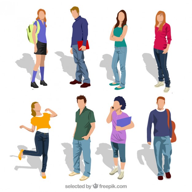 626x626 Teenager Students Vector Free Download