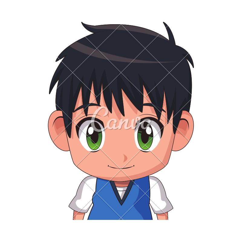 800x800 Cute Anime Teenager Vector Character Illustration