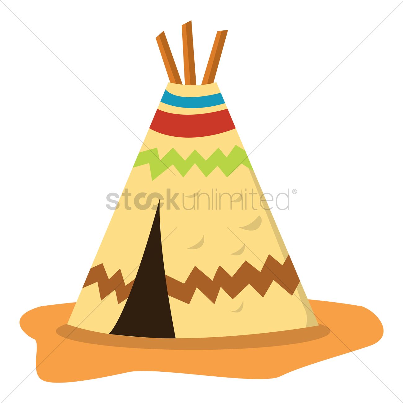 1300x1300 Teepee Vector Image
