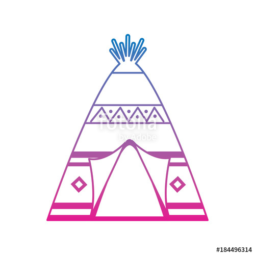 500x500 Native American Indian Teepee Home With Tribal Ornament Front View