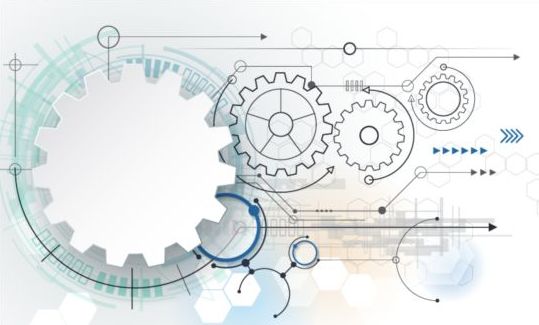 539x325 Digital Telecom Technology With Gearwheel Background Vector