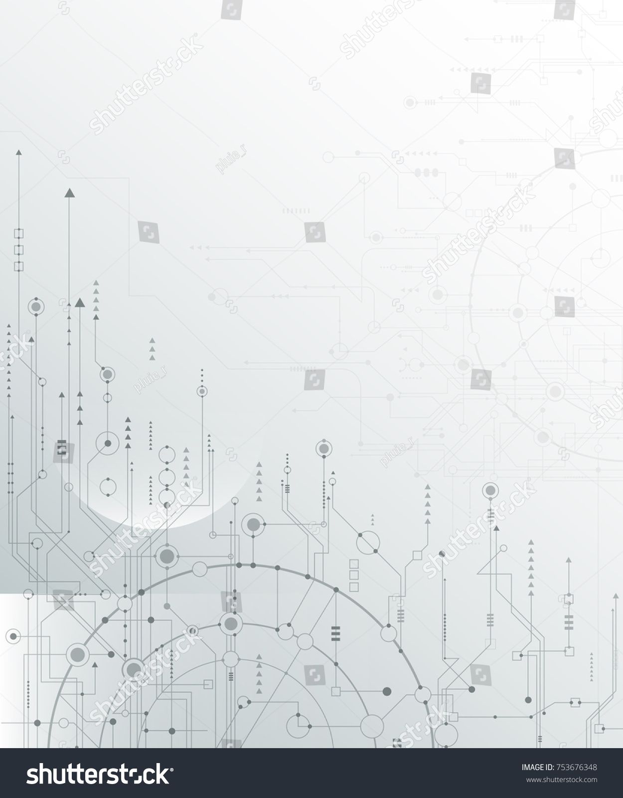 1250x1600 Vector Illustration Circuit Board And Hexagons Background Hi Tech