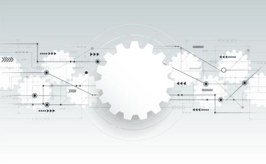 539x332 Digital Telecom Technology With Gearwheel Background Vector
