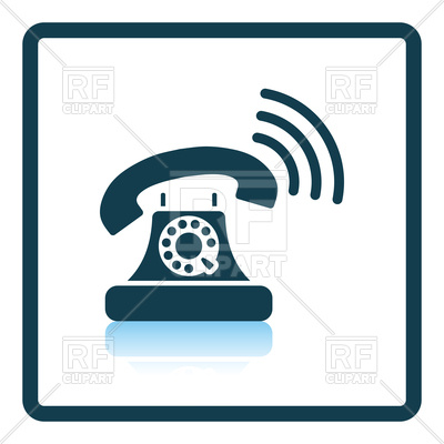 400x400 Shadow Reflection Design Of Old Telephone Icon Vector Image