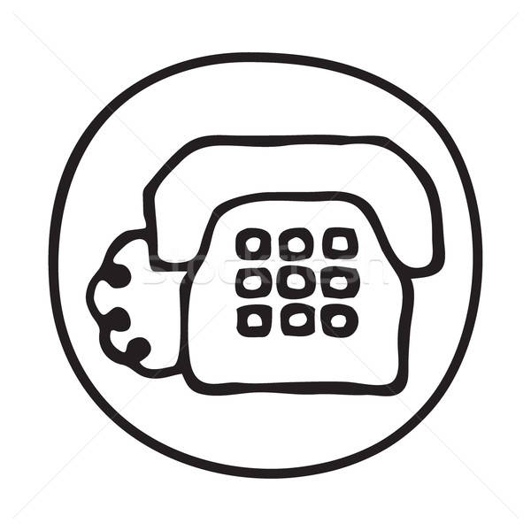 600x600 Doodle Telephone Icon Vector Illustration Pakete