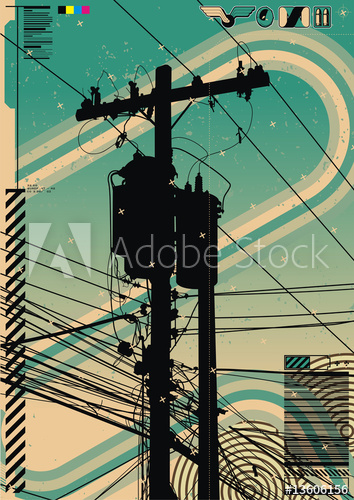 Funky Graphic A Featuring Telephone Pole 354x500 Funky Graphic A Featuring Telephone Pole