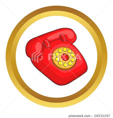450x468 Retro Red Telephone Vector Icon
