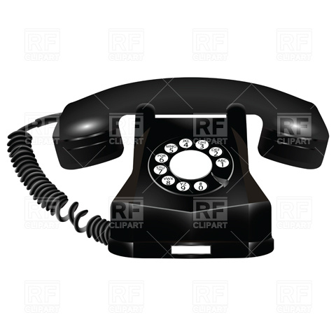 480x480 Black Vintage Telephone Vector Image Of Objects Robertosch