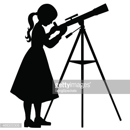 Little Girl With Telescope Stock Vectors 415x415 Little Girl With Telescope Stock Vectors