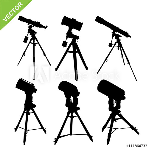 Telescope Silhouette Vector 500x500 Telescope Silhouette Vector