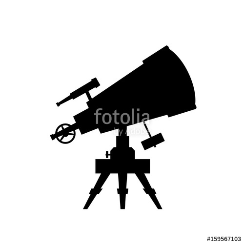 Telescope Vector Silhouette On White Background Stock Image 500x500 Telescope Vector Silhouette On White Background Stock Image